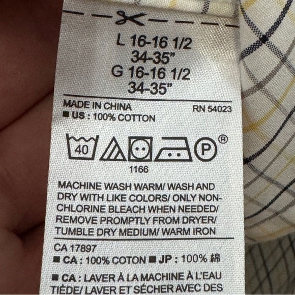 Banana Republic Slim Fit Men’s L Yellow Blue Check Shirt - Picture 6 of 7